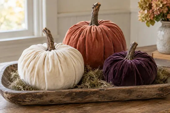 Velvet pumpkin vignette, AI styling mockup