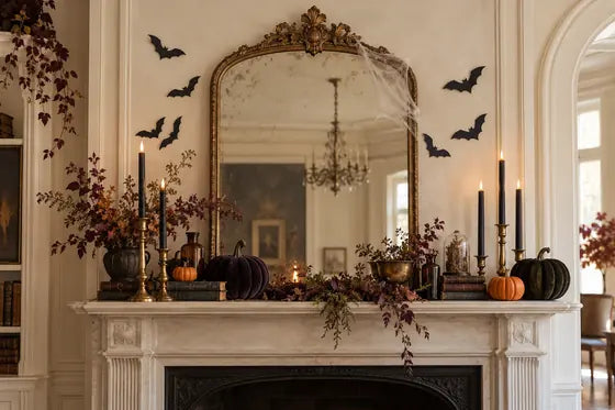 Haunted mantel or shelf, AI styling mockup