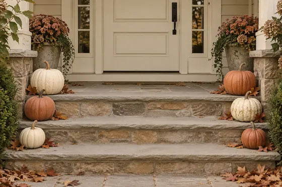 Porch pumpkin grouping, AI styling mockup